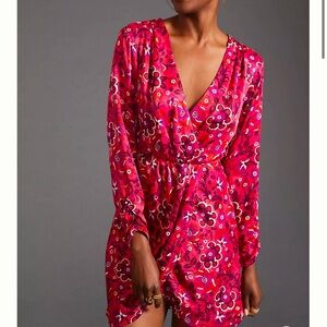 Maeve Anthropologie Wrap Mini Dress